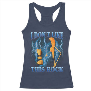 Funny Christmas Marcus The Worm Racerback Tank Top I Don't Like This Rock Brain Rot TS10 Navy Print Your Wear