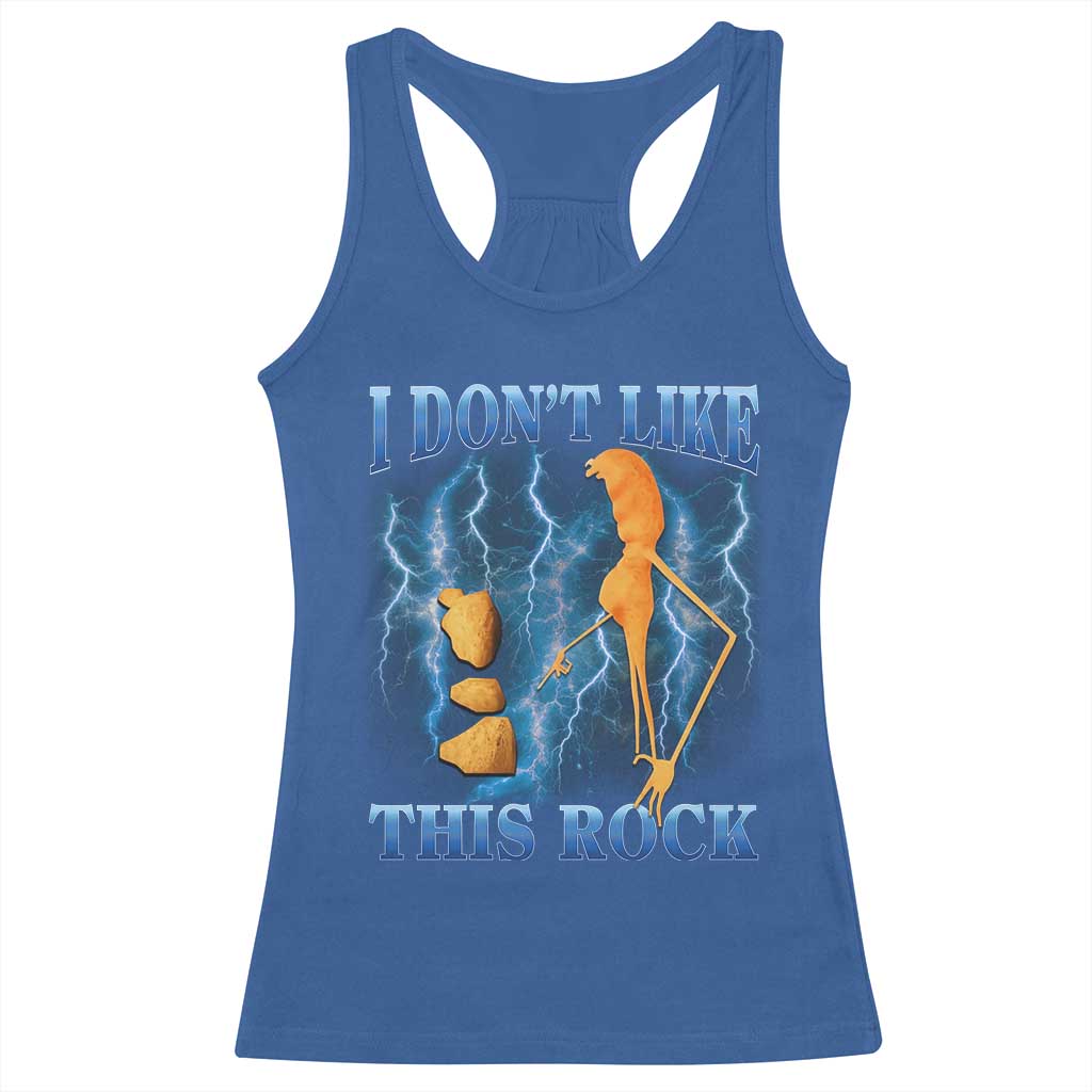 Funny Christmas Marcus The Worm Racerback Tank Top I Don't Like This Rock Brain Rot TS10 Royal Blue Print Your Wear