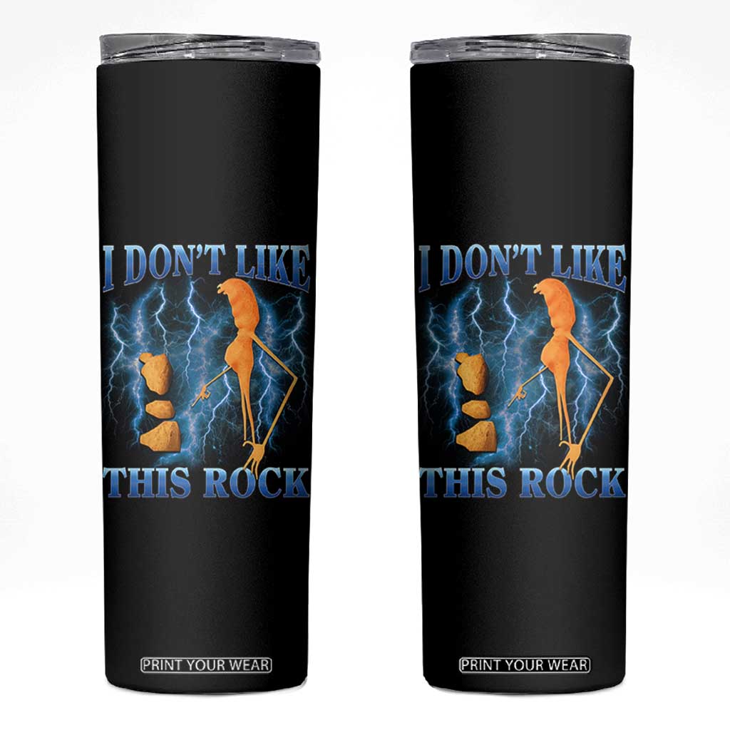 Funny Christmas Marcus The Worm Skinny Tumbler I Don't Like This Rock Brain Rot TS10 Black Print Your Wear