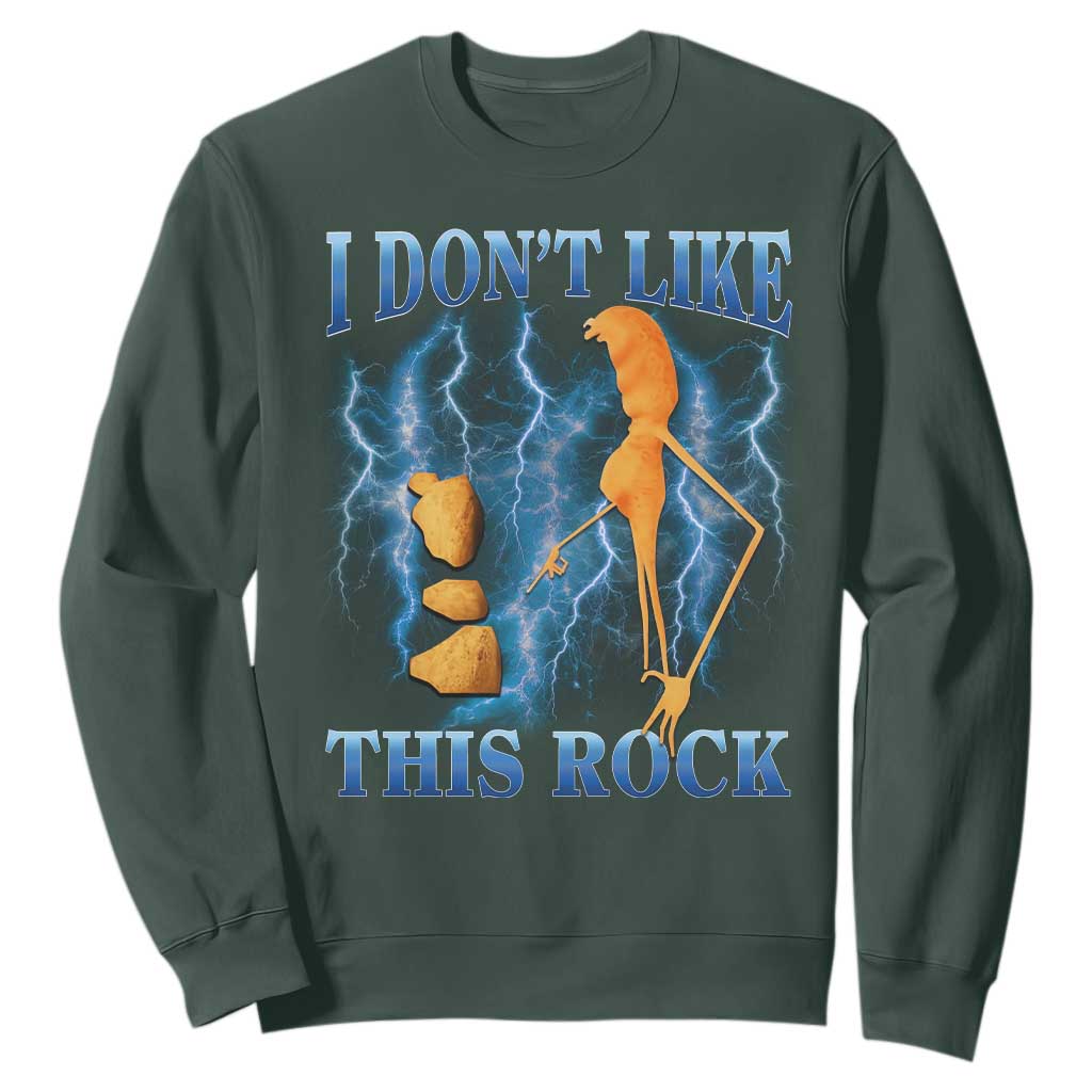 Funny Christmas Marcus The Worm Sweatshirt I Don't Like This Rock Brain Rot TS10 Dark Forest Green Print Your Wear