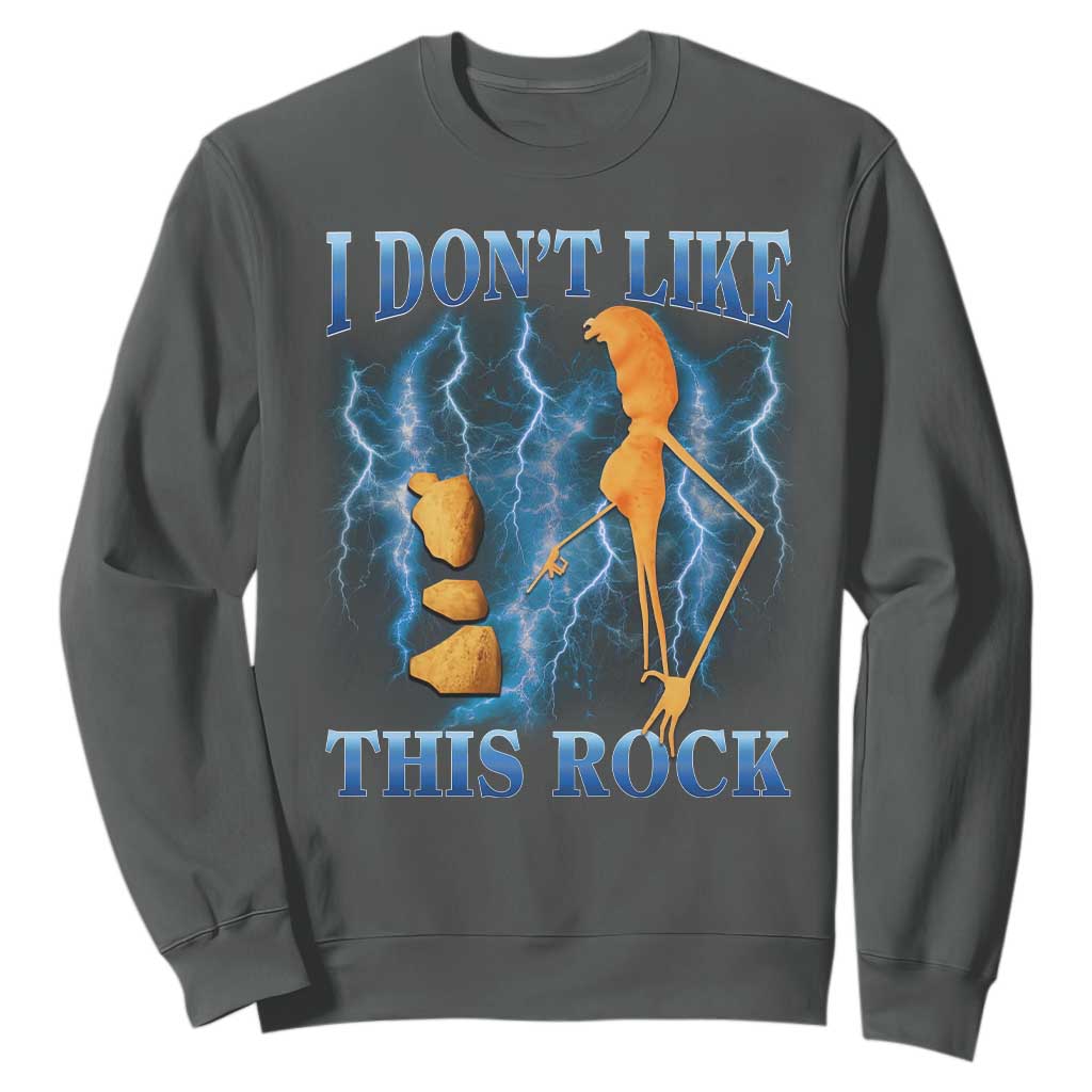 Funny Christmas Marcus The Worm Sweatshirt I Don't Like This Rock Brain Rot TS10 Dark Heather Print Your Wear