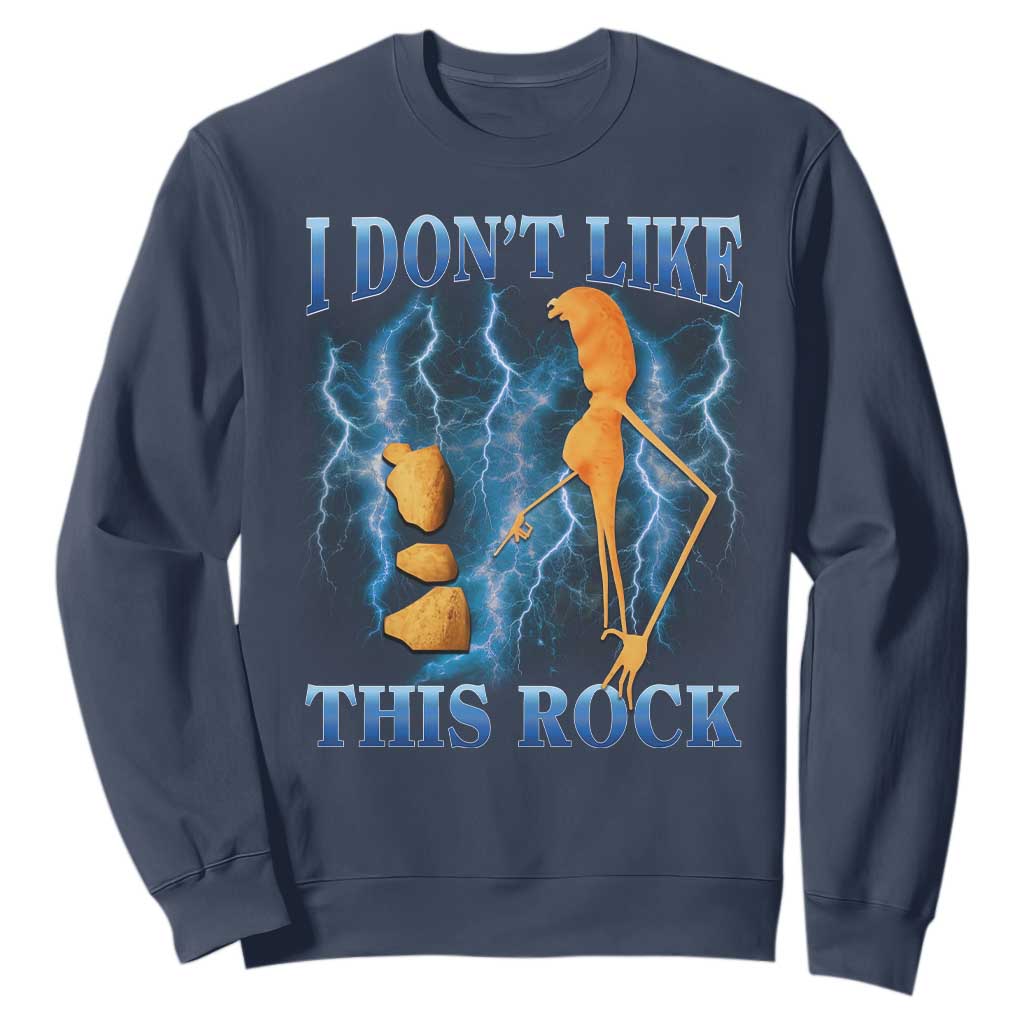 Funny Christmas Marcus The Worm Sweatshirt I Don't Like This Rock Brain Rot TS10 Navy Print Your Wear