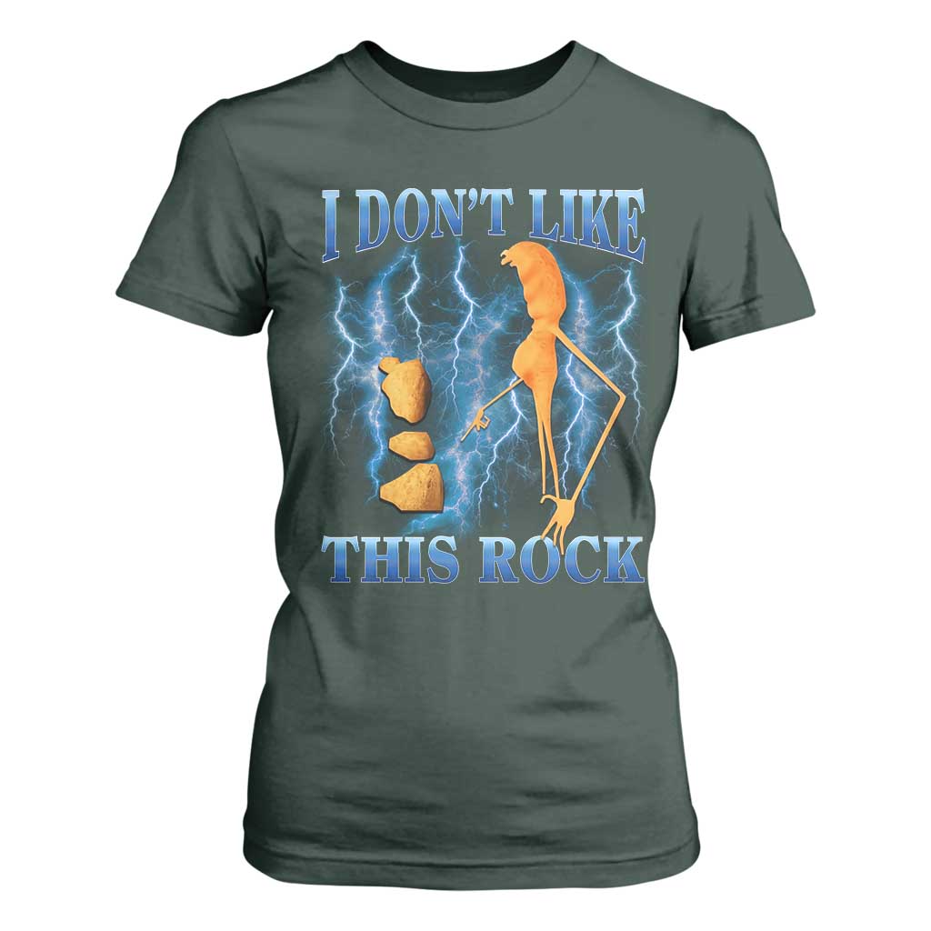 Funny Christmas Marcus The Worm T Shirt For Women I Don't Like This Rock Brain Rot TS10 Dark Forest Green Print Your Wear