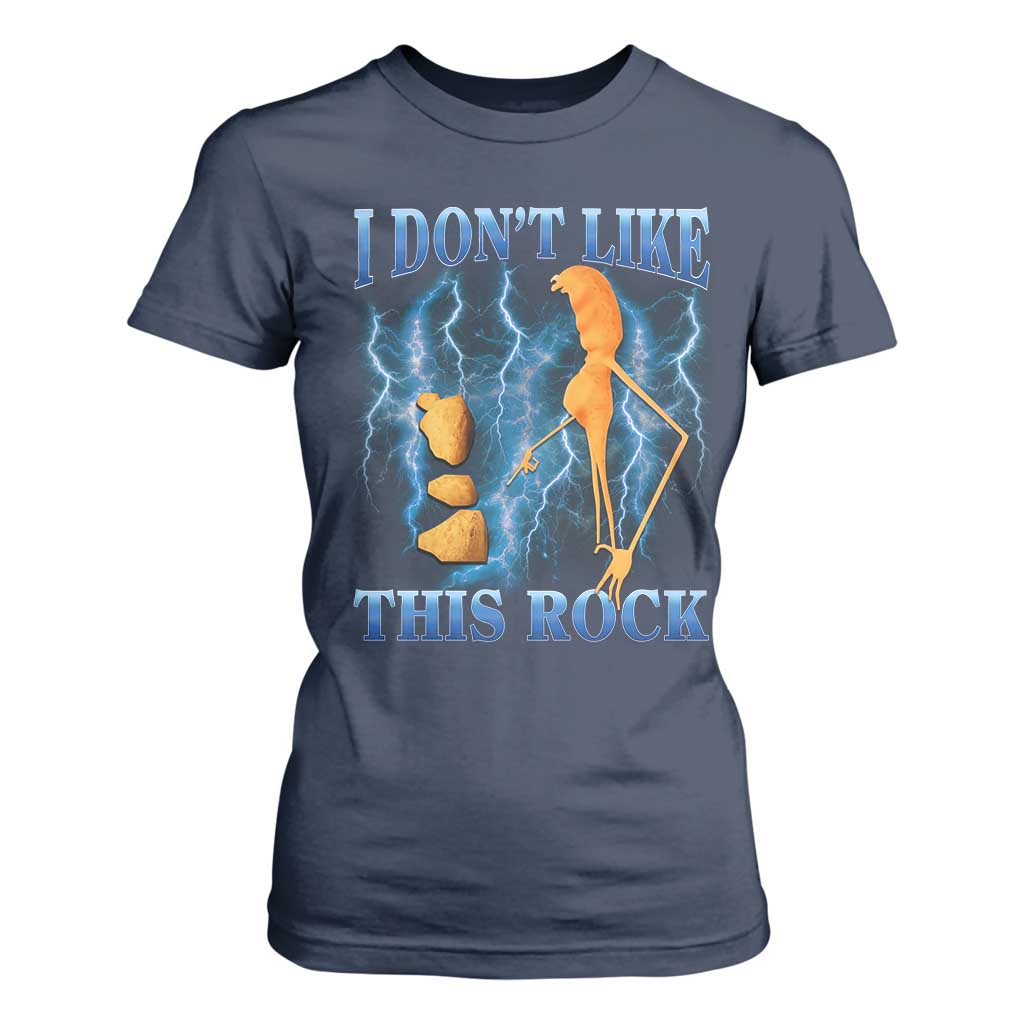 Funny Christmas Marcus The Worm T Shirt For Women I Don't Like This Rock Brain Rot TS10 Navy Print Your Wear