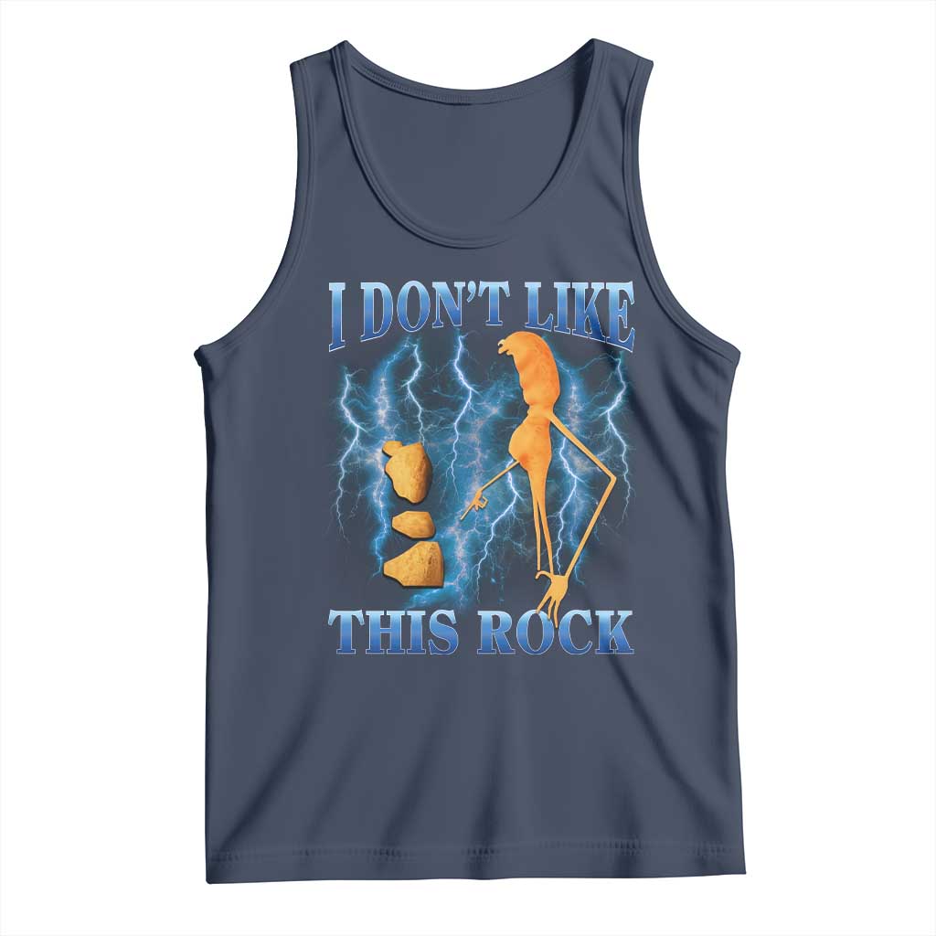 Funny Christmas Marcus The Worm Tank Top I Don't Like This Rock Brain Rot TS10 Navy Print Your Wear