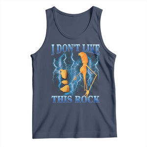 Funny Christmas Marcus The Worm Tank Top I Don't Like This Rock Brain Rot TS10 Navy Print Your Wear