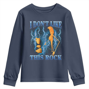 Funny Christmas Marcus The Worm Youth Sweatshirt I Don't Like This Rock Brain Rot TS10 Navy Print Your Wear