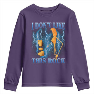 Funny Christmas Marcus The Worm Youth Sweatshirt I Don't Like This Rock Brain Rot TS10 Purple Print Your Wear
