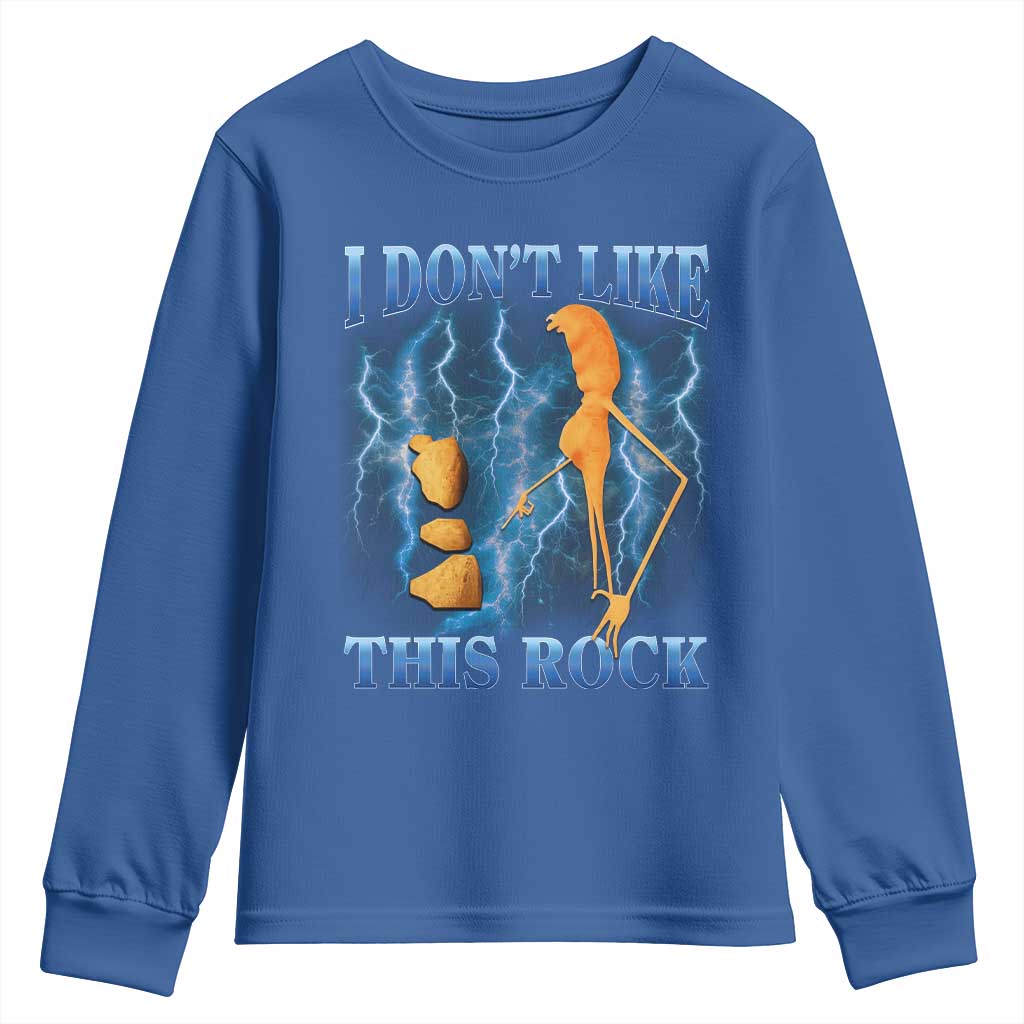 Funny Christmas Marcus The Worm Youth Sweatshirt I Don't Like This Rock Brain Rot TS10 Royal Blue Print Your Wear