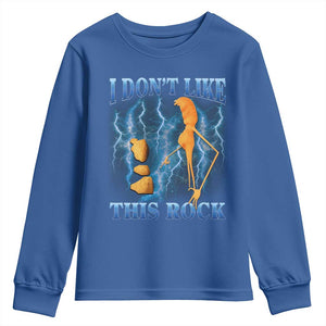 Funny Christmas Marcus The Worm Youth Sweatshirt I Don't Like This Rock Brain Rot TS10 Royal Blue Print Your Wear