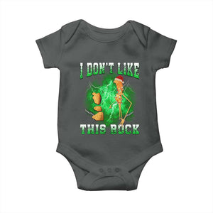Funny Marcus The Worm Baby Onesie I Don't Like This Rock Brain Rot TS10 Dark Heather Print Your Wear