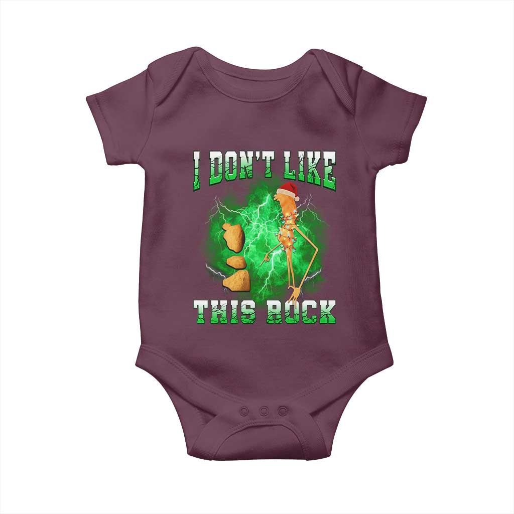 Funny Marcus The Worm Baby Onesie I Don't Like This Rock Brain Rot TS10 Maroon Print Your Wear