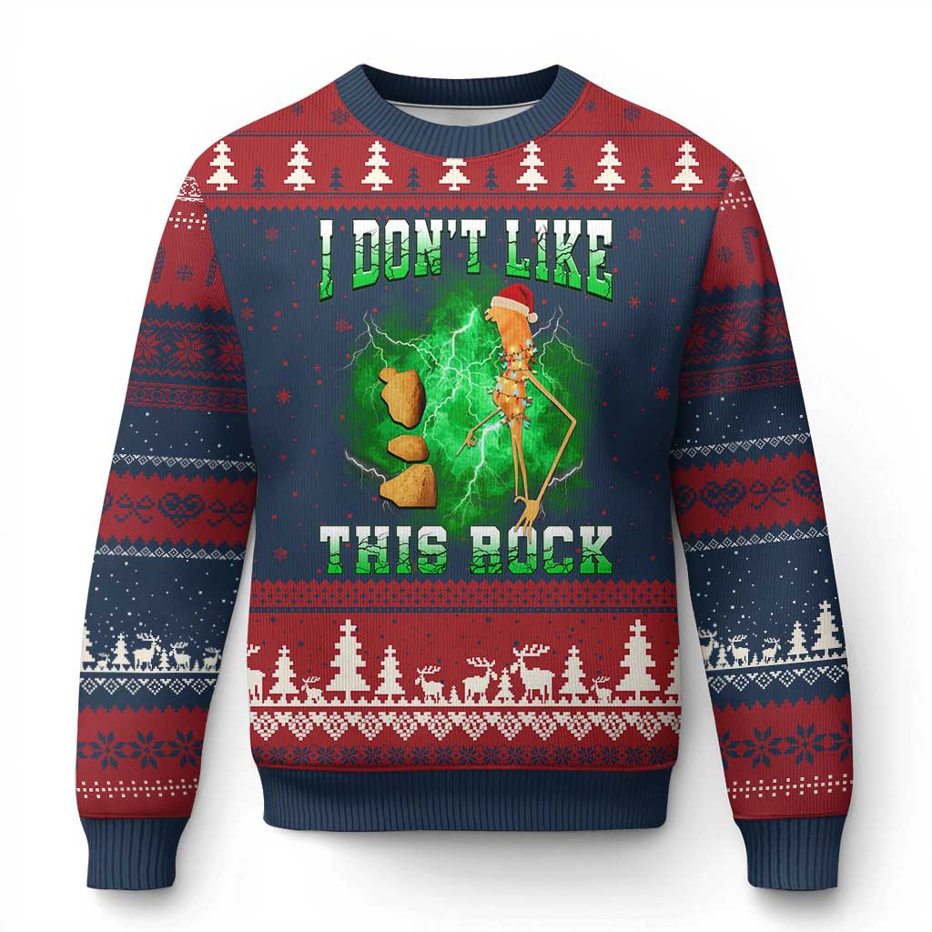 Funny Marcus The Worm Ugly Christmas Sweater I Don't Like This Rock Brain Rot TS10 Navy Red Print Your Wear