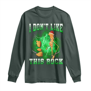 Funny Marcus The Worm Long Sleeve Shirt I Don't Like This Rock Brain Rot TS10 Dark Forest Green Print Your Wear