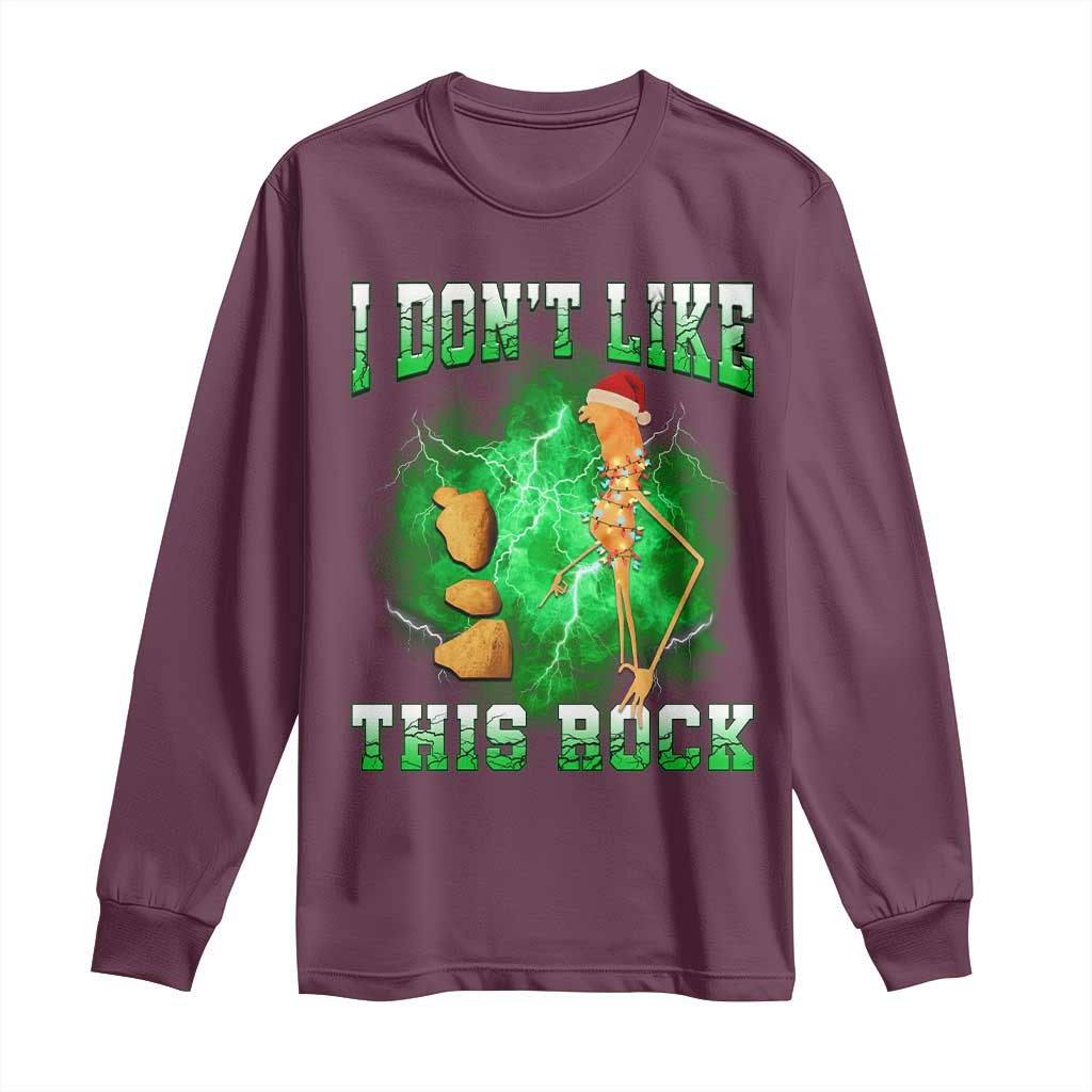 Funny Marcus The Worm Long Sleeve Shirt I Don't Like This Rock Brain Rot TS10 Maroon Print Your Wear