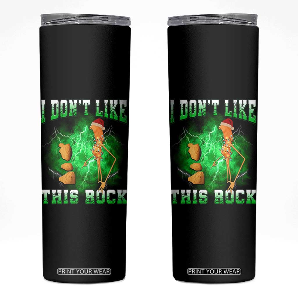 Funny Marcus The Worm Skinny Tumbler I Don't Like This Rock Brain Rot TS10 Black Print Your Wear