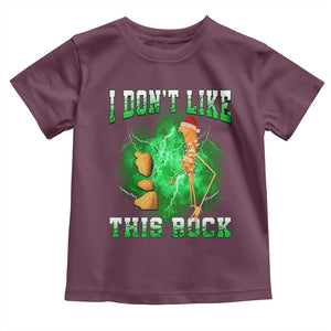 Funny Marcus The Worm Toddler T Shirt I Don't Like This Rock Brain Rot TS10 Maroon Print Your Wear