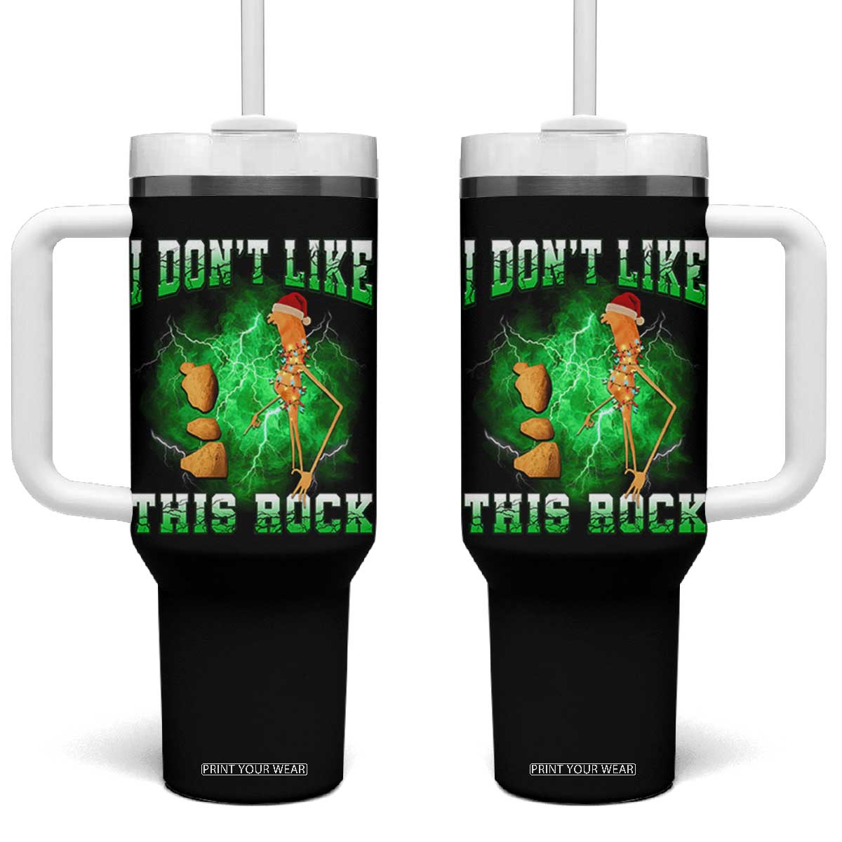 Funny Marcus The Worm Tumbler With Handle I Don't Like This Rock Brain Rot TS10 One Size: 40 oz Black Print Your Wear