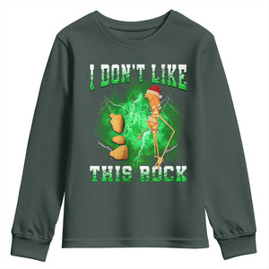 Funny Marcus The Worm Youth Sweatshirt I Don't Like This Rock Brain Rot TS10 Dark Forest Green Print Your Wear