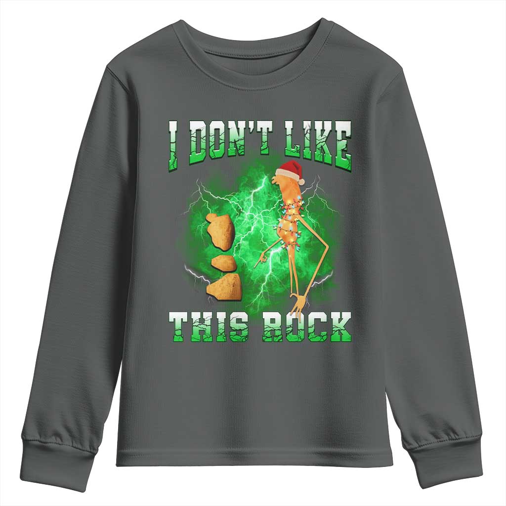 Funny Marcus The Worm Youth Sweatshirt I Don't Like This Rock Brain Rot TS10 Dark Heather Print Your Wear