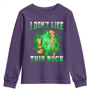Funny Marcus The Worm Youth Sweatshirt I Don't Like This Rock Brain Rot TS10 Purple Print Your Wear