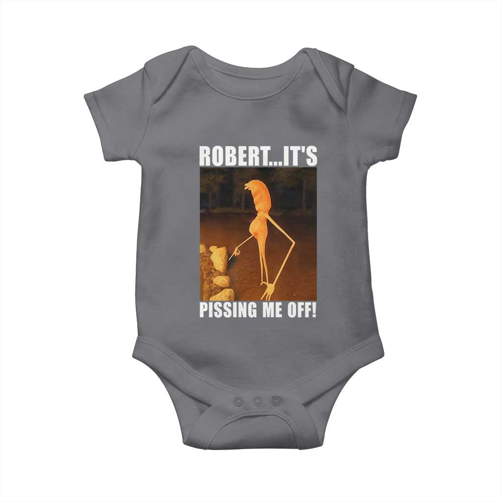 Marcus The Worm Meme Baby Onesie Robert Its Pissing Me Off TS10 Charcoal Print Your Wear