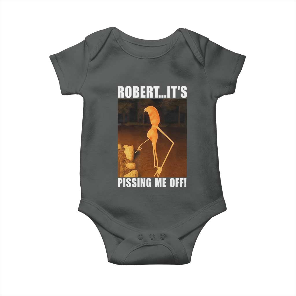 Marcus The Worm Meme Baby Onesie Robert Its Pissing Me Off TS10 Dark Heather Print Your Wear