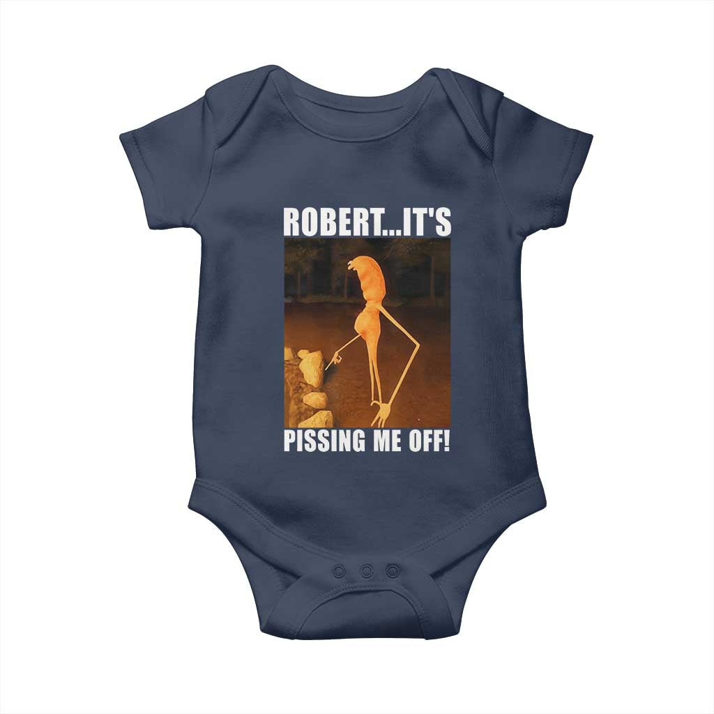 Marcus The Worm Meme Baby Onesie Robert Its Pissing Me Off TS10 Navy Print Your Wear