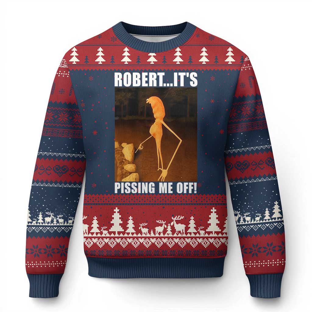 Marcus The Worm Meme Ugly Christmas Sweater Robert Its Pissing Me Off TS10 Navy Red Print Your Wear