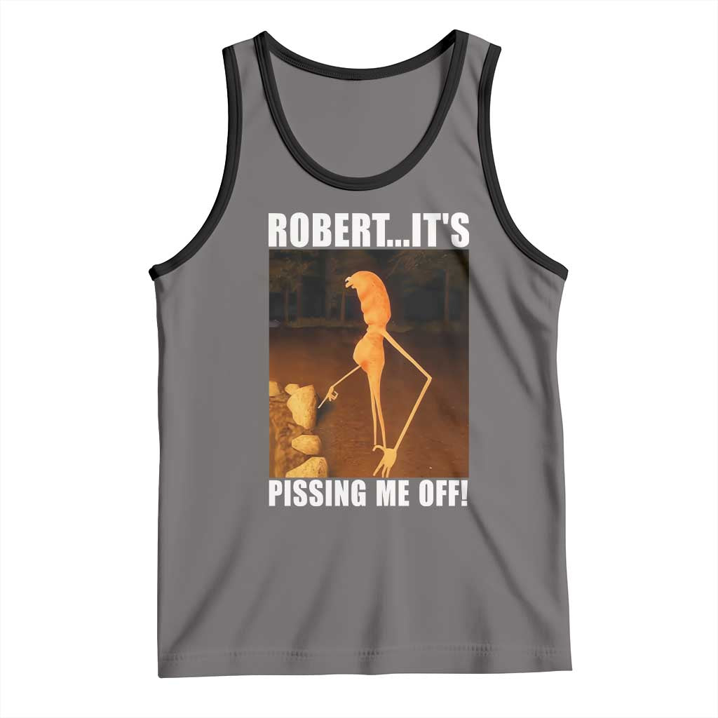 Marcus The Worm Meme Tank Top Robert Its Pissing Me Off TS10 Deep Heather Black Print Your Wear