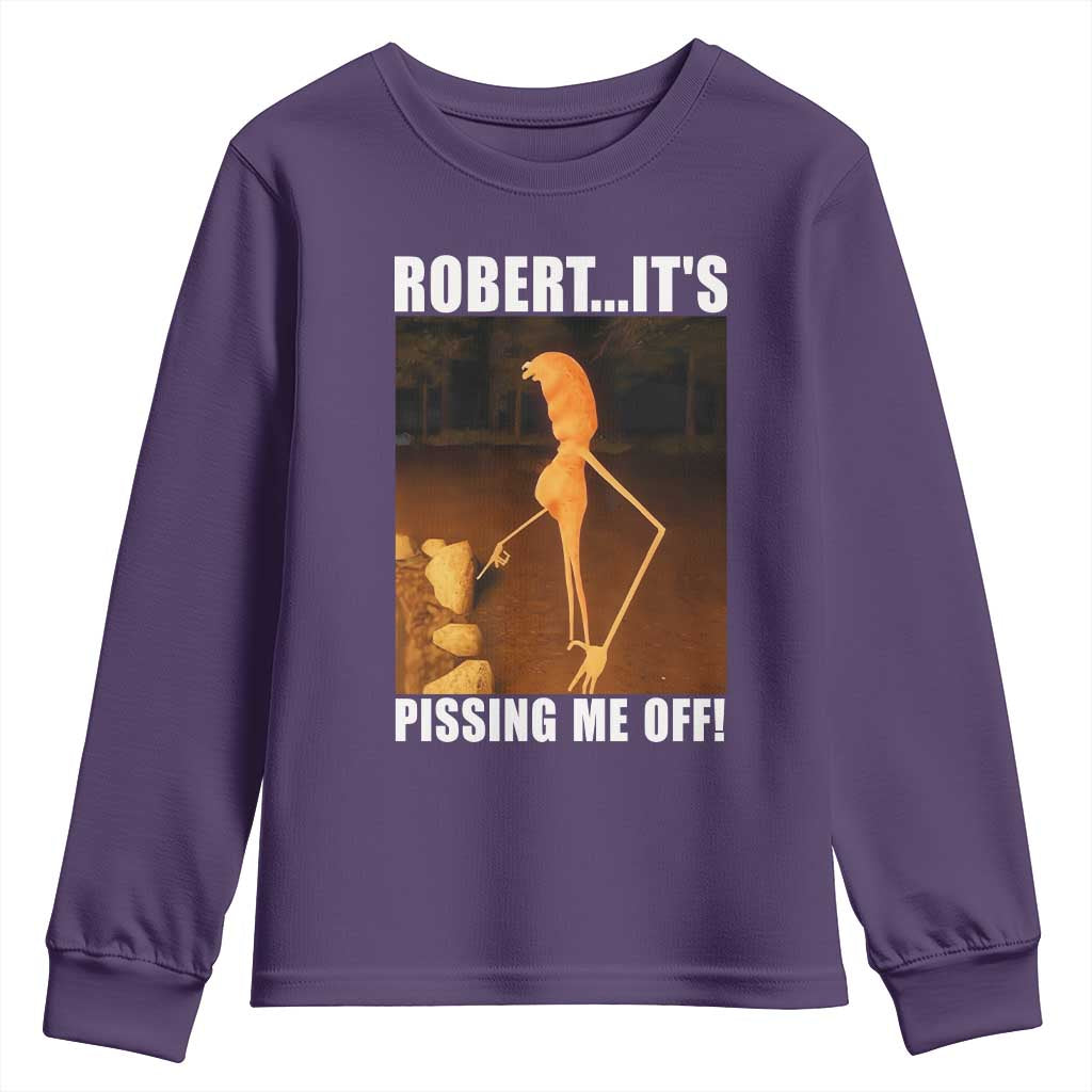 Marcus The Worm Meme Youth Sweatshirt Robert Its Pissing Me Off TS10 Purple Print Your Wear