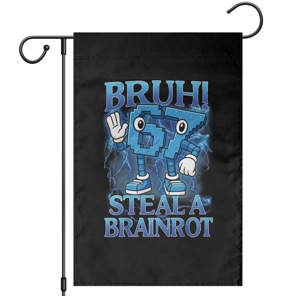 Bruh 6 7 Steal a Brainrot Garden Flag 6-7 Funny Brainrot Meme Six Seven Bootleg TS10 Black Print Your Wear