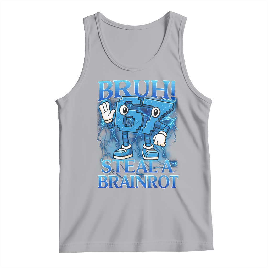 Bruh 6 7 Steal a Brainrot Tank Top 6-7 Funny Brainrot Meme Six Seven Bootleg TS10 Athletic Heather Print Your Wear