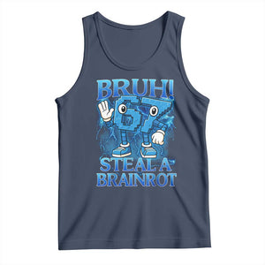 Bruh 6 7 Steal a Brainrot Tank Top 6-7 Funny Brainrot Meme Six Seven Bootleg TS10 Navy Print Your Wear