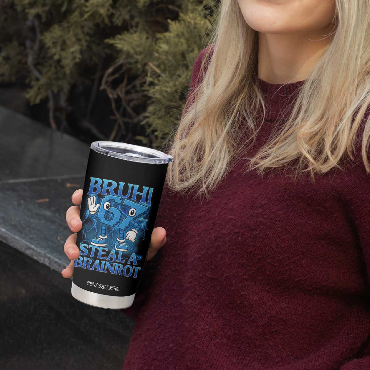 Bruh 6 7 Steal a Brainrot Tumbler Cup 6-7 Funny Brainrot Meme Six Seven Bootleg TS10 Print Your Wear
