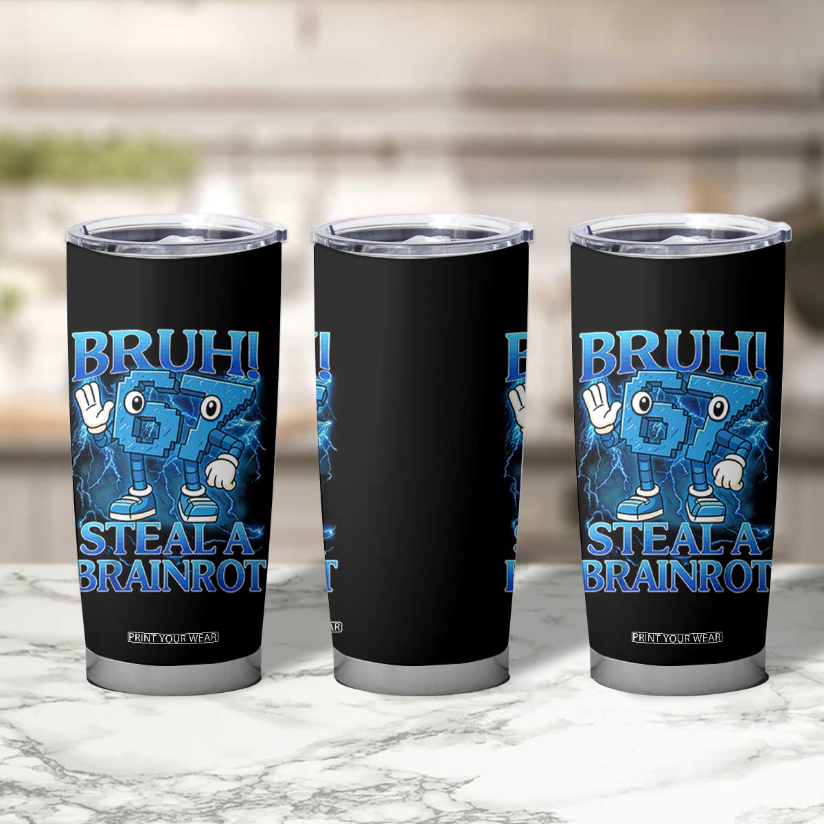 Bruh 6 7 Steal a Brainrot Tumbler Cup 6-7 Funny Brainrot Meme Six Seven Bootleg TS10 Print Your Wear