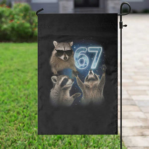 Funny 67 Raccoon Meme Garden Flag Howling at The Moon Funny Six Seven Weird Cursed TS10 Print Your Wear