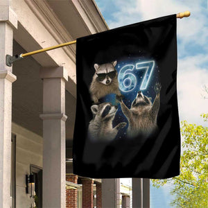 Funny 67 Raccoon Meme Garden Flag Howling at The Moon Funny Six Seven Weird Cursed TS10 Print Your Wear