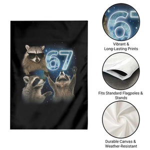 Funny 67 Raccoon Meme Garden Flag Howling at The Moon Funny Six Seven Weird Cursed TS10 Print Your Wear