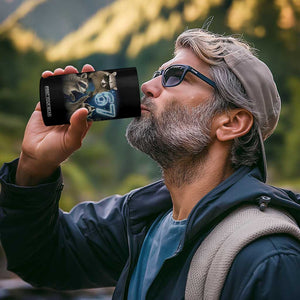 Funny 67 Raccoon Meme 4 in 1 Can Cooler Tumbler Howling at The Moon Funny Six Seven Weird Cursed TS10 Print Your Wear