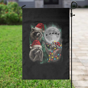 3 Raccoons Howling At Moon Christmas Garden Flag Funny Weird Cursed Meme TS10 Print Your Wear