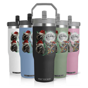 3 Raccoons Howling At Moon Christmas Flip Straw Tumbler Funny Weird Cursed Meme TS10 Print Your Wear