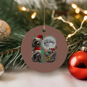 3 Raccoons Howling At Moon Christmas Ceramic Ornament Funny Weird Cursed Meme TS10 1pc Mocha Print Your Wear