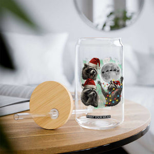 3 Raccoons Howling At Moon Christmas Glass Can Funny Weird Cursed Meme TS10 Print Your Wear