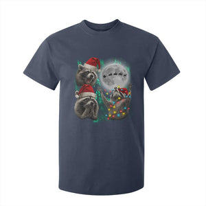 3 Raccoons Howling At Moon Christmas T Shirt For Kid Funny Weird Cursed Meme TS10 Navy Print Your Wear