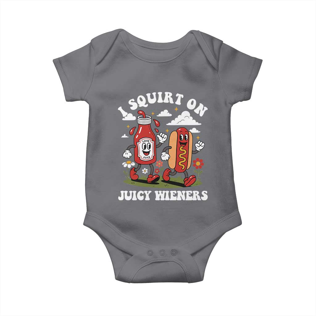 I Squirt On Juicy Wieners Baby Onesie Inappropriate Raunchy Humor TS10 Charcoal Print Your Wear