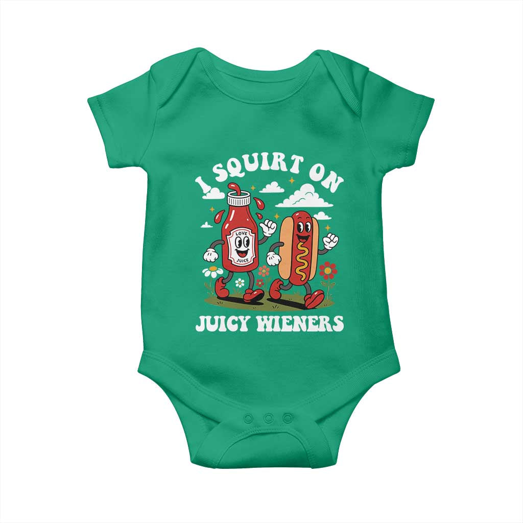 I Squirt On Juicy Wieners Baby Onesie Inappropriate Raunchy Humor TS10 Irish Green Print Your Wear