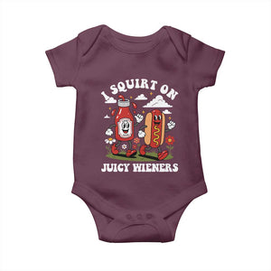I Squirt On Juicy Wieners Baby Onesie Inappropriate Raunchy Humor TS10 Maroon Print Your Wear