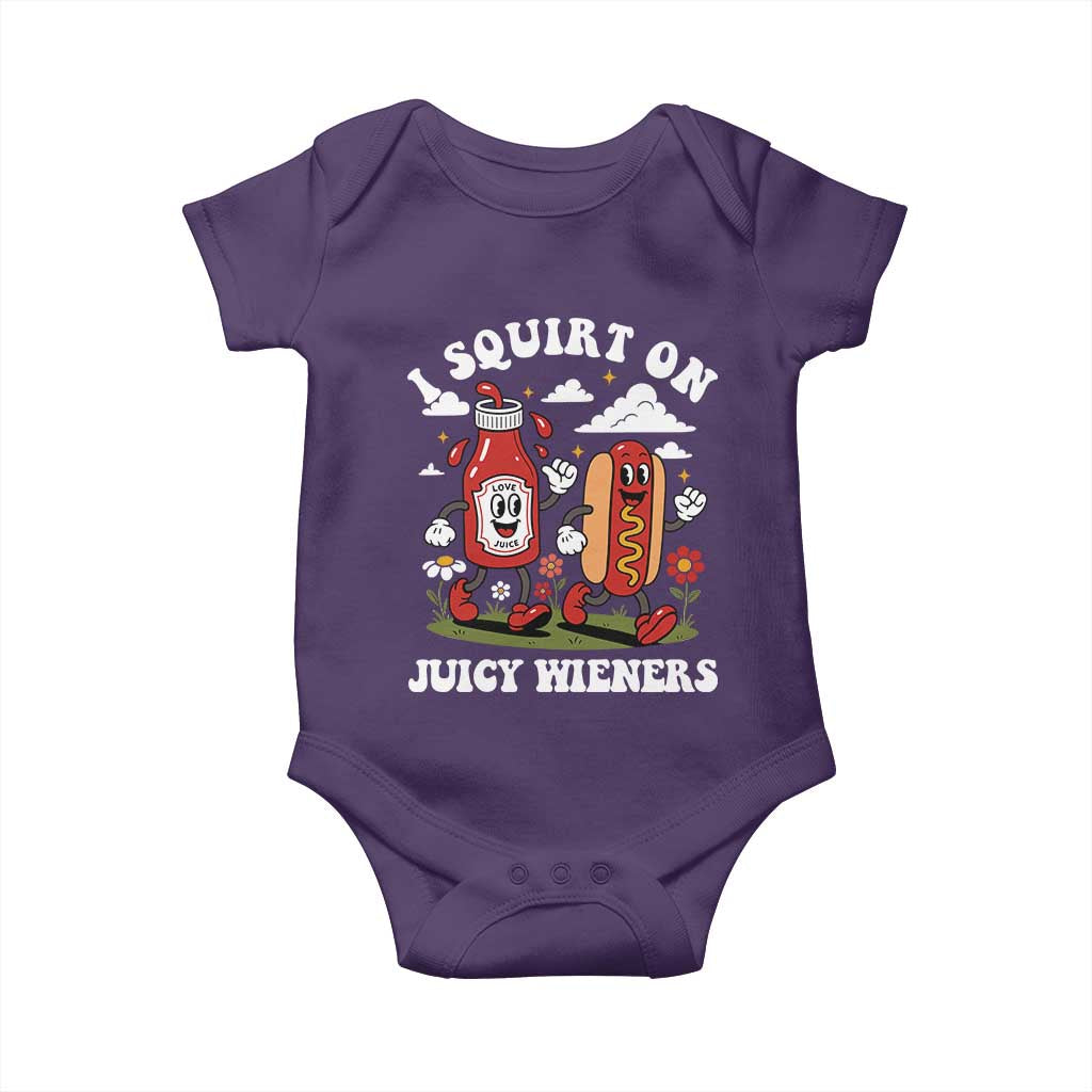 I Squirt On Juicy Wieners Baby Onesie Inappropriate Raunchy Humor TS10 Purple Print Your Wear