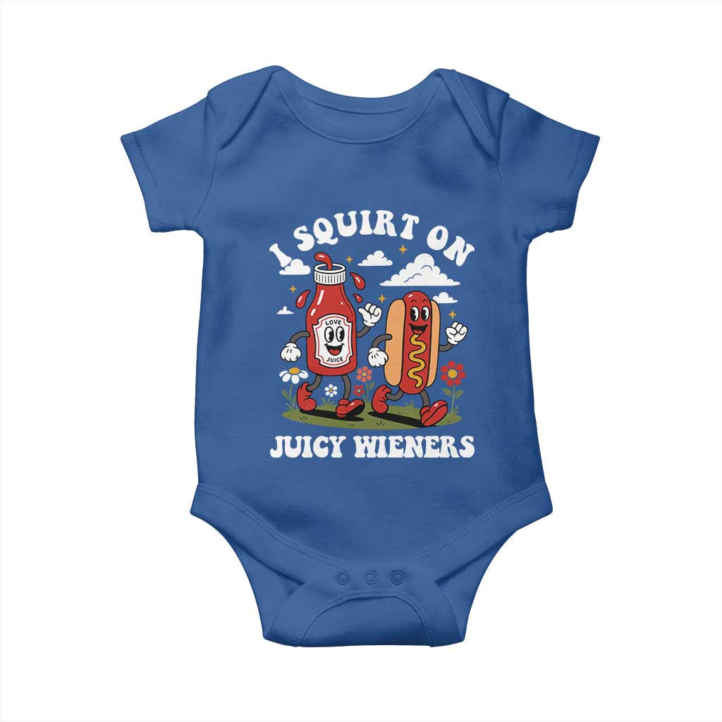I Squirt On Juicy Wieners Baby Onesie Inappropriate Raunchy Humor TS10 Royal Blue Print Your Wear